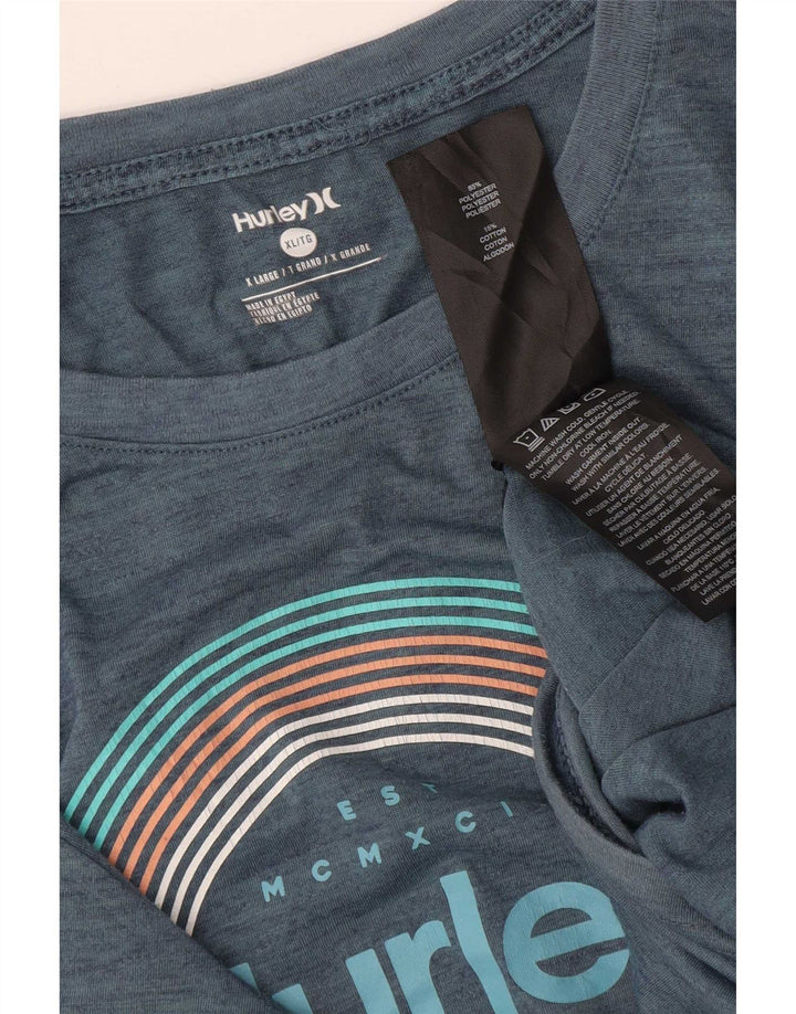 Ανδρικό γραφικό T-Shirt Hurley Top XL Blue Polyester