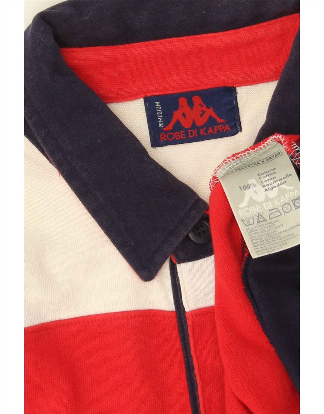 Ανδρικό μπλουζάκι πόλο Kappa Μεσαίο πολύχρωμο βαμβακερό ριγέ