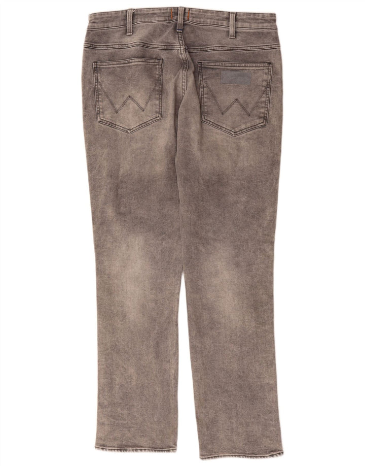 WRANGLER Mens Davidson Slim Straight Jeans W36 L32 Grey Cotton