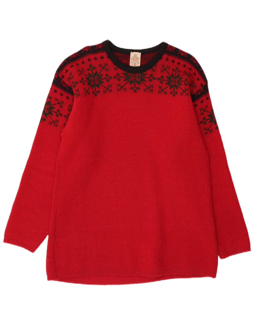 Ανδρικό πουλόβερ JANUS Crew Neck Jumper IT 50 Medium Red Fair Isle Wool