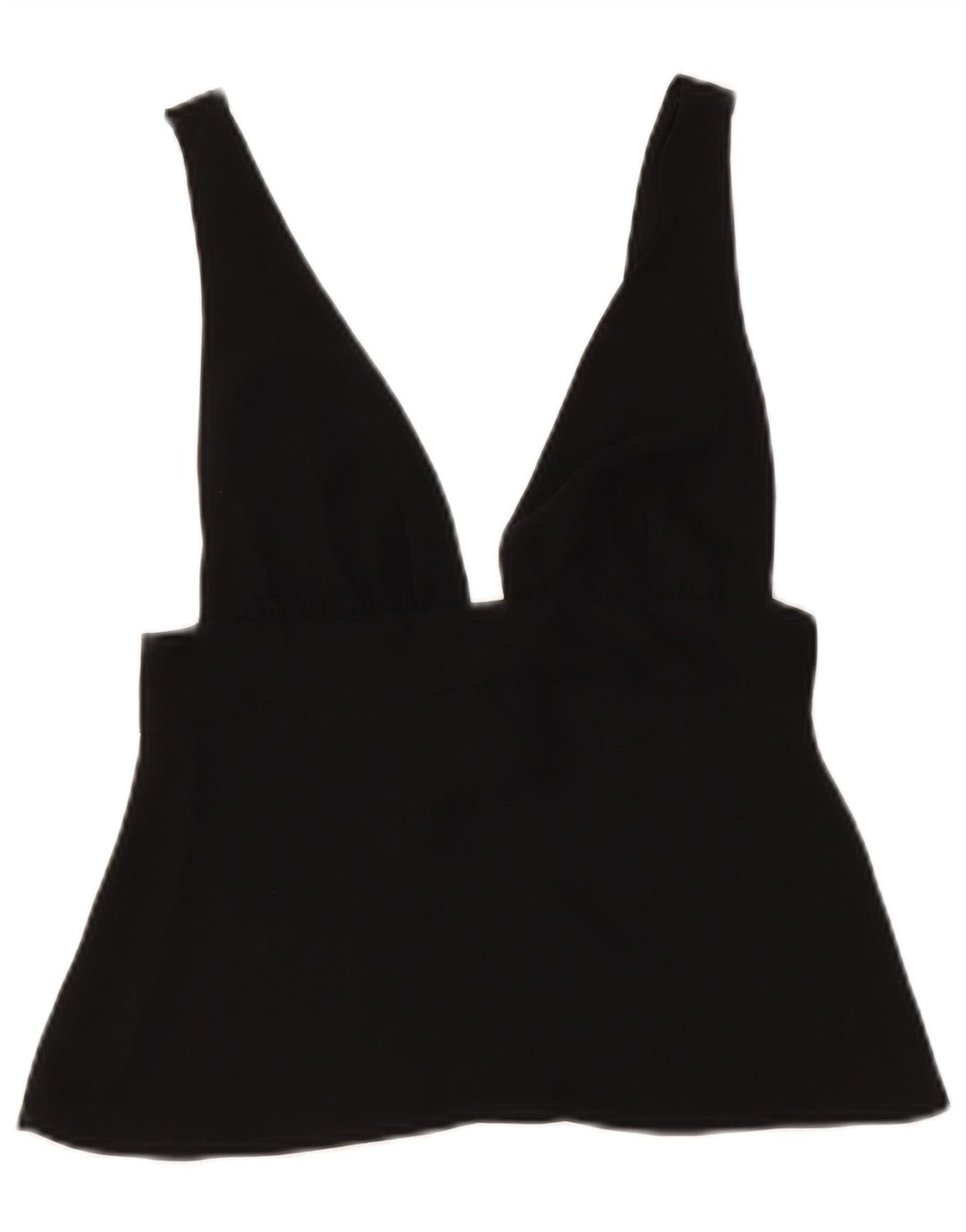 Zara Γυναικείο Αμάνικο Crop Top UK 8 Small Black