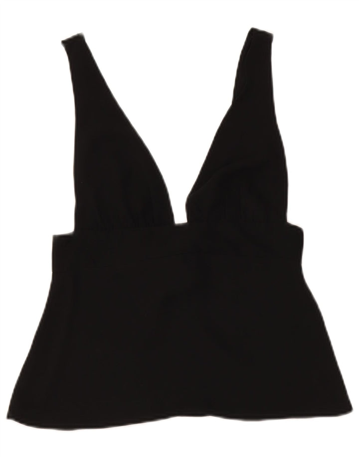 Zara Γυναικείο Αμάνικο Crop Top UK 8 Small Black