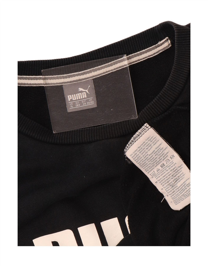 Γραφικό Φούτερ PUMA Girls Jumper 13-14 ετών Μαύρο Βαμβακερό