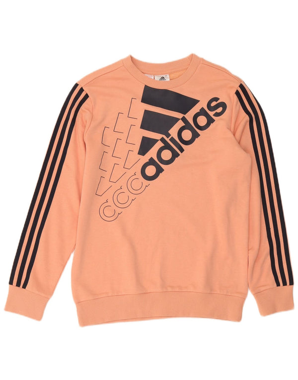 Γραφικό Φούτερ Adidas Boys Jumper 13-14 ετών Ροζ βαμβακερό