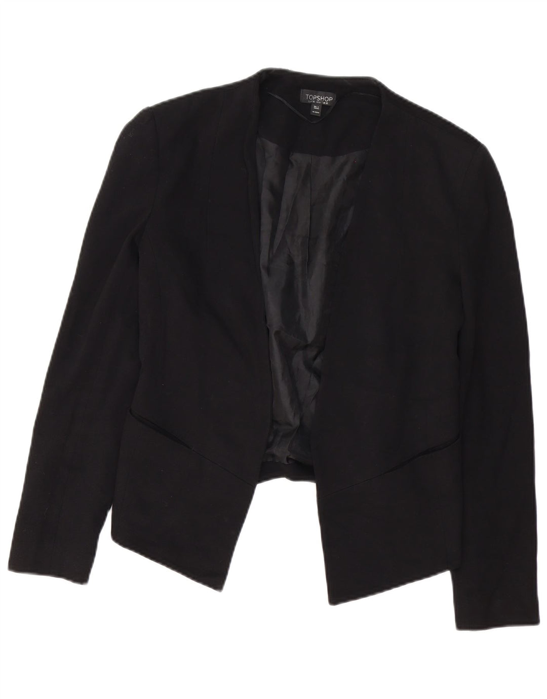 Topshop Γυναικείο Open Oversized Blazer Jacket UK 10 Small Black Viscose