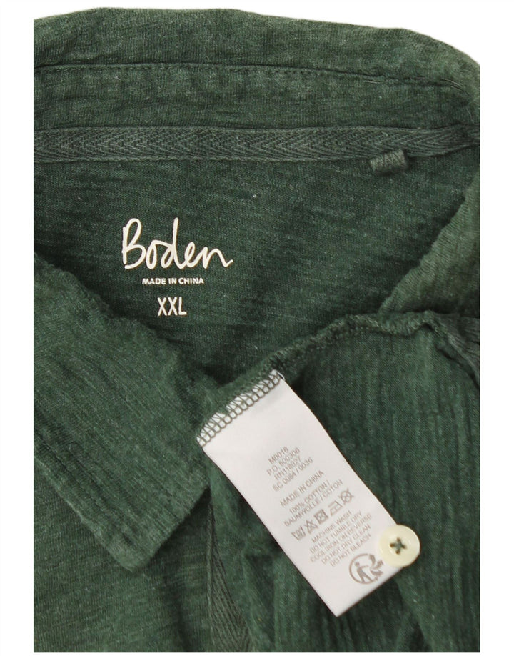 BODEN Ανδρικό μακρυμάνικο μπλουζάκι πόλο 2XL πράσινο βαμβακερό