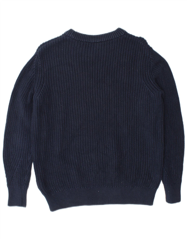 Ανδρικό πουλόβερ Marks & Spencer Boat Neck Jumper Μικρό Navy Blue βαμβακερό