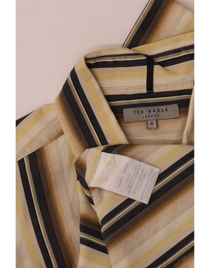 Ανδρικό πουκάμισο Ted Baker Νούμερο 6 2XL Μπεζ ριγέ βαμβακερό