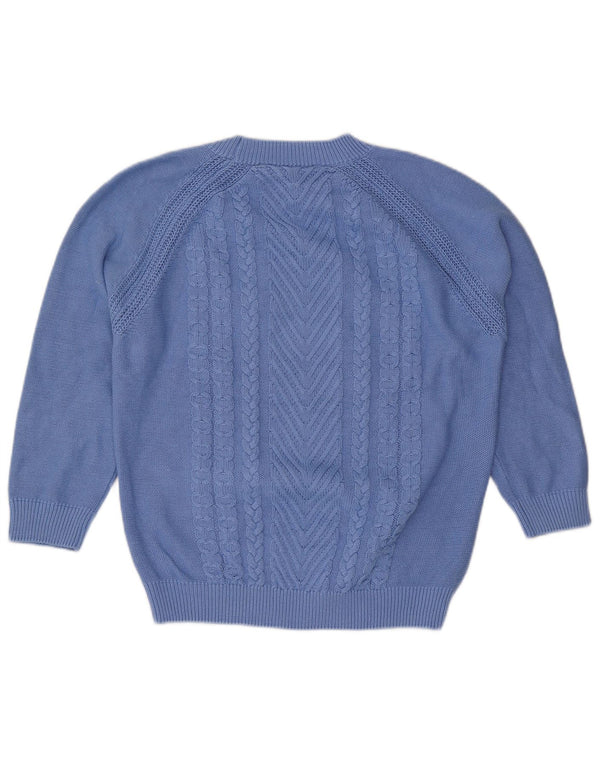 Crew Clothing Γυναικείο πουλόβερ με λαιμόκοψη 3/4 μανίκια UK 14 μεγάλο μπλε βαμβακερό