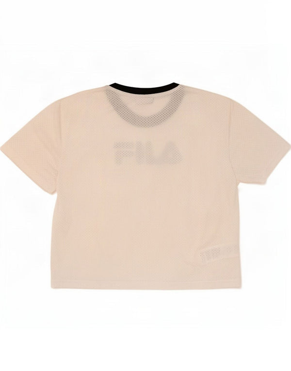 Fila Γυναικείο γραφικό T-Shirt Top UK 16 Large White Polyester