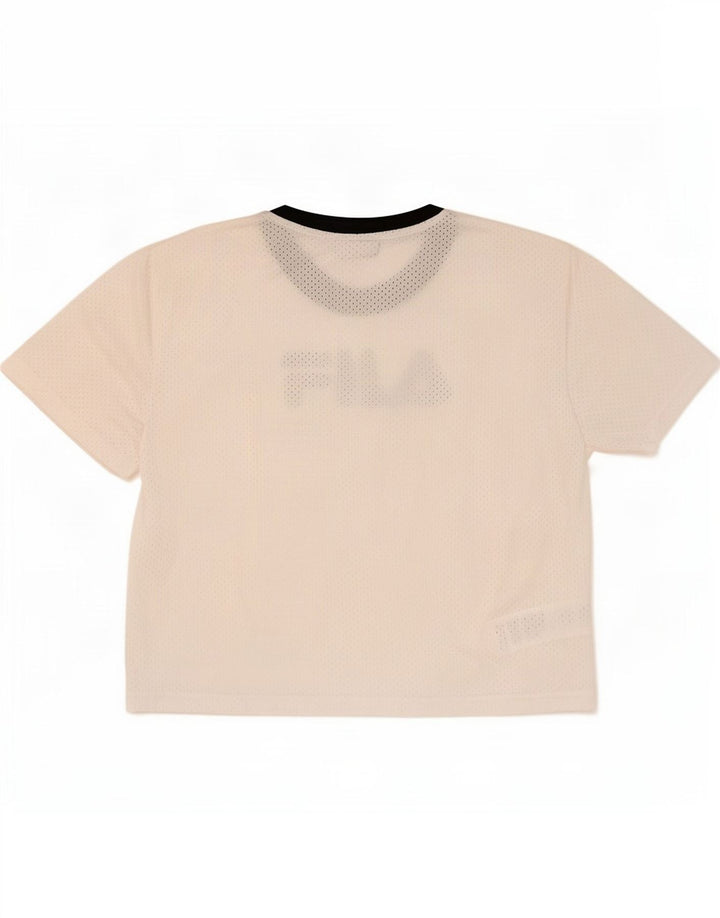 Fila Γυναικείο γραφικό T-Shirt Top UK 16 Large White Polyester