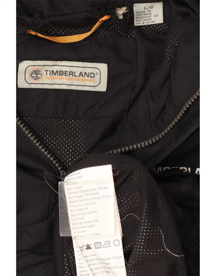 Ανδρικό μπουφάν βροχής με κουκούλα Timberland UK 40 μεγάλο μαύρο νάιλον