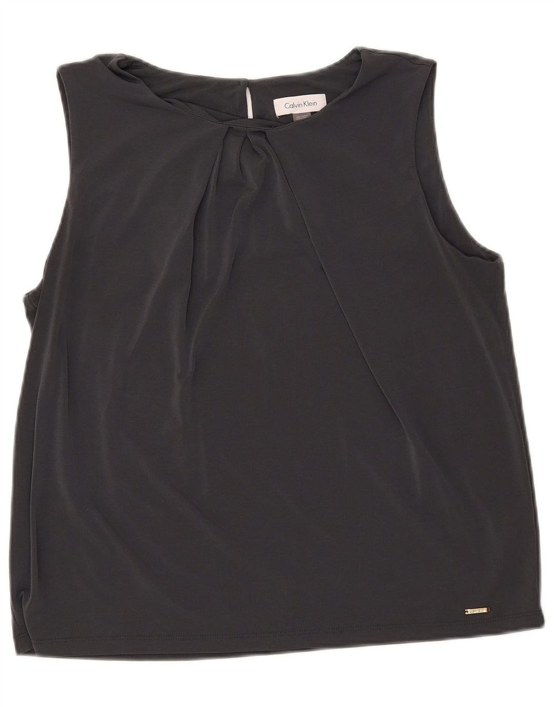 Calvin Klein Γυναικεία αμάνικη μπλούζα Crop Top UK 18 XL Grey Polyester