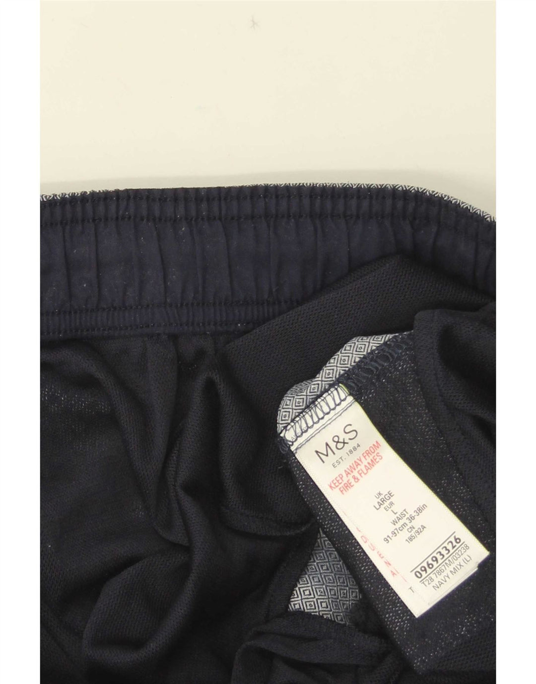 Ανδρικό αθλητικό σορτς Marks & Spencer Μεγάλο μπλε Navy γεωμετρικό βαμβακερό