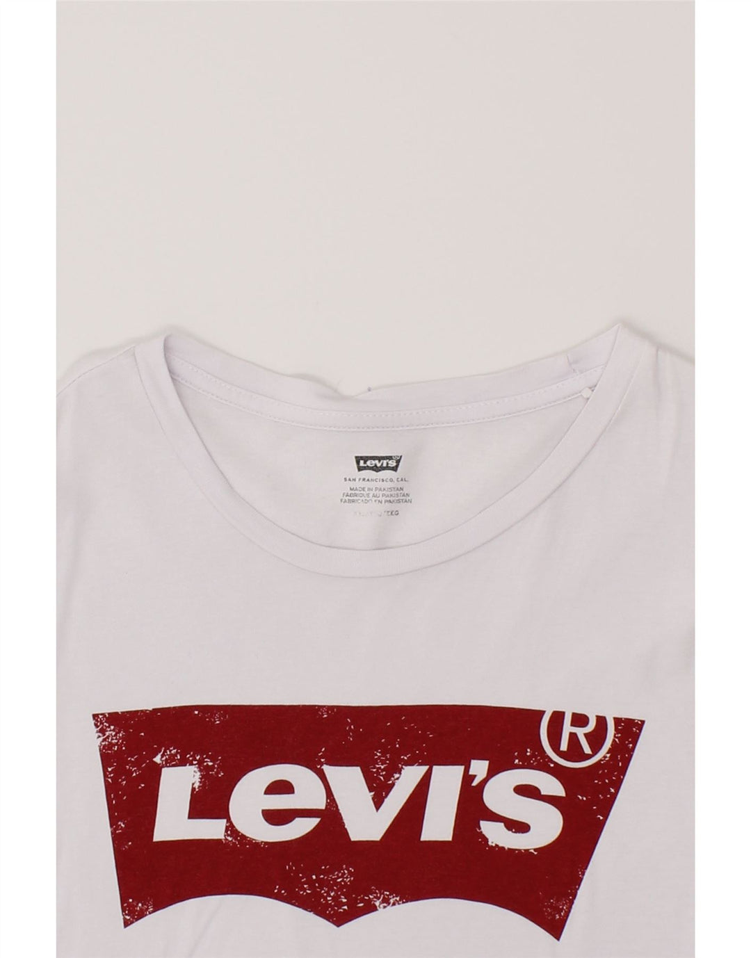 LEVI'S Mens Graphic T-Shirt Top Large White Cotton Vintage Levi's and Second-Hand Levi's from Messina Hembry 