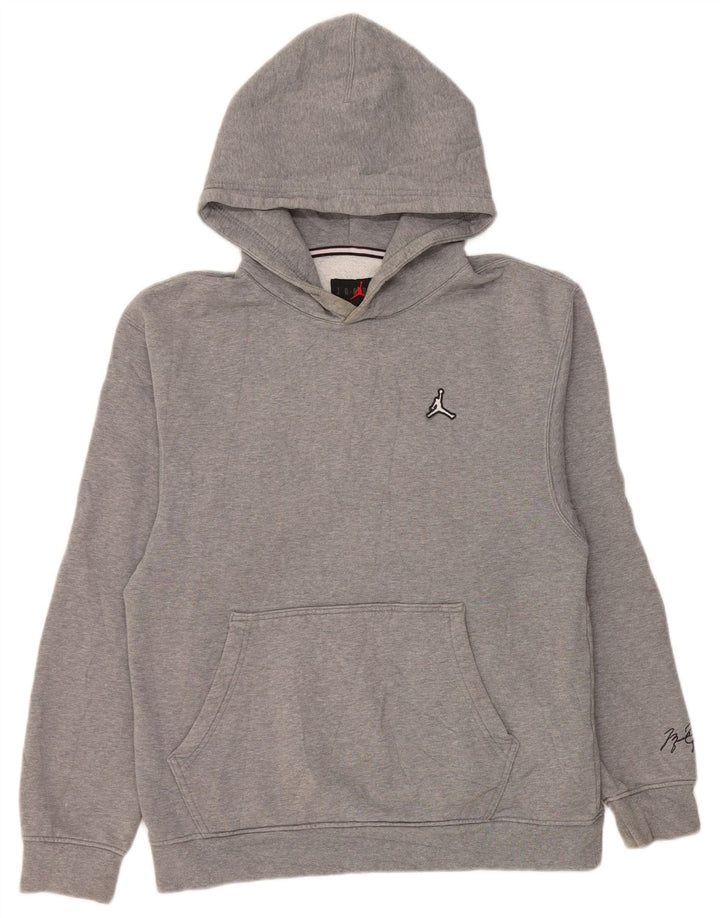 Jordan Ανδρικό Air Hoodie Jumper Μικρό Γκρι Βαμβακερό