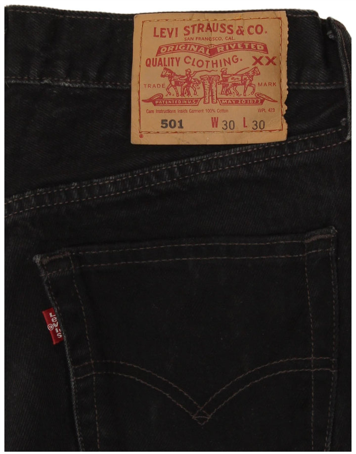 Γυναικείο σορτς Levi's 501 τζιν W30 μεσαίο μαύρο βαμβακερό