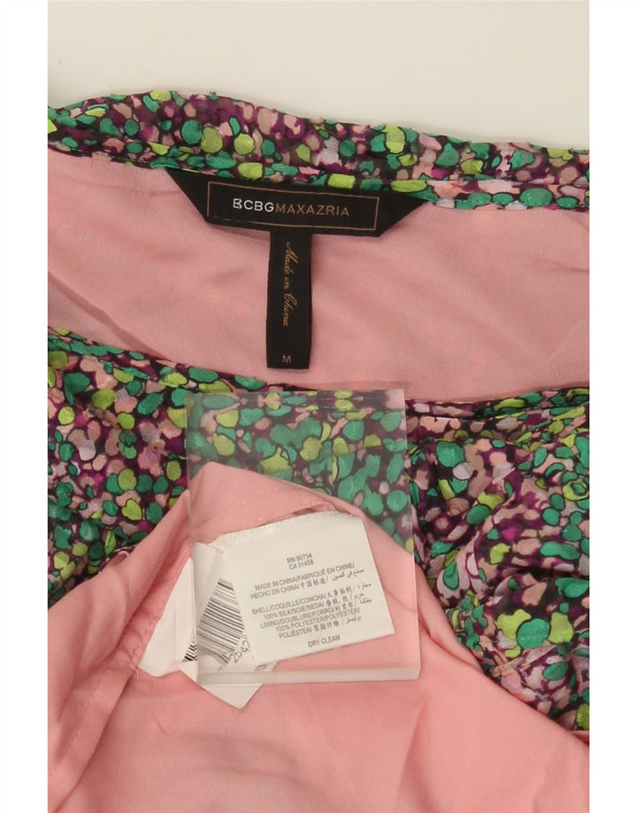Γυναικείο φόρεμα με έναν ώμο BCBGMAXAZRIA UK 14 μεσαίο πολύχρωμο μετάξι