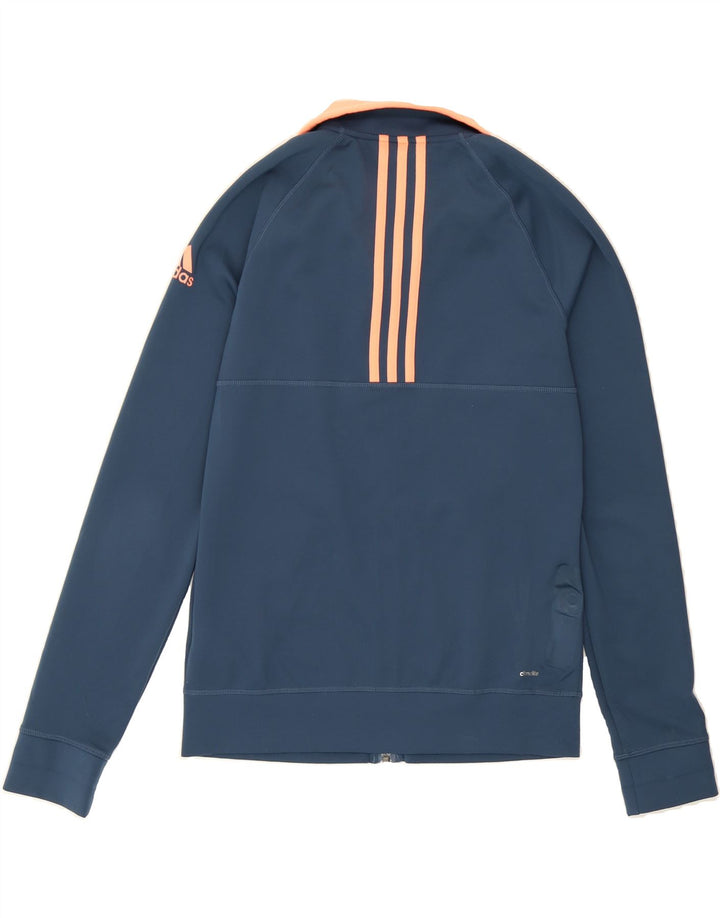 ADIDAS Womens Climalite Tracksuit Top Jacket UK 8/10 Small Navy Blue Vintage Adidas and Second-Hand Adidas from Messina Hembry 