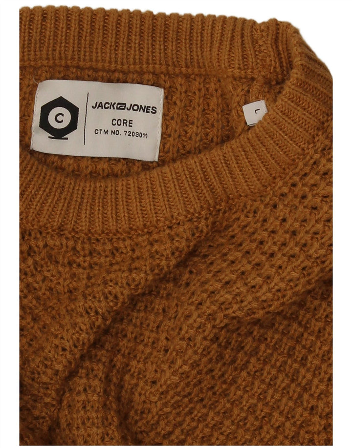 Jack & Jones Ανδρικό πουλόβερ με λαιμόκοψη μεγάλο καφέ