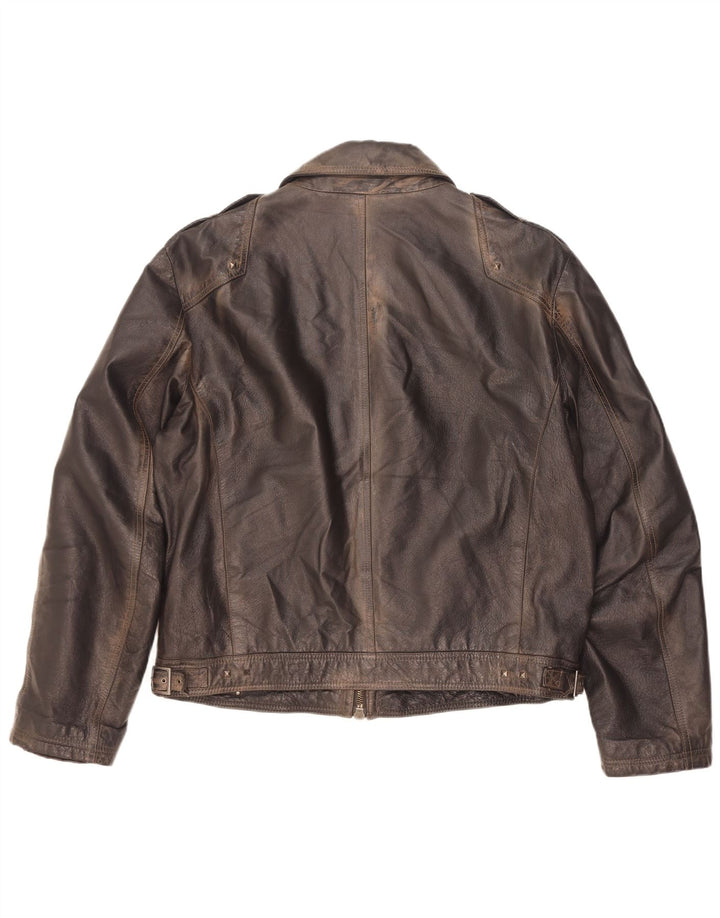 Vintage Ανδρικό Στρατιωτικό Δερμάτινο Μπουφάν IT 56 3XL Καφέ