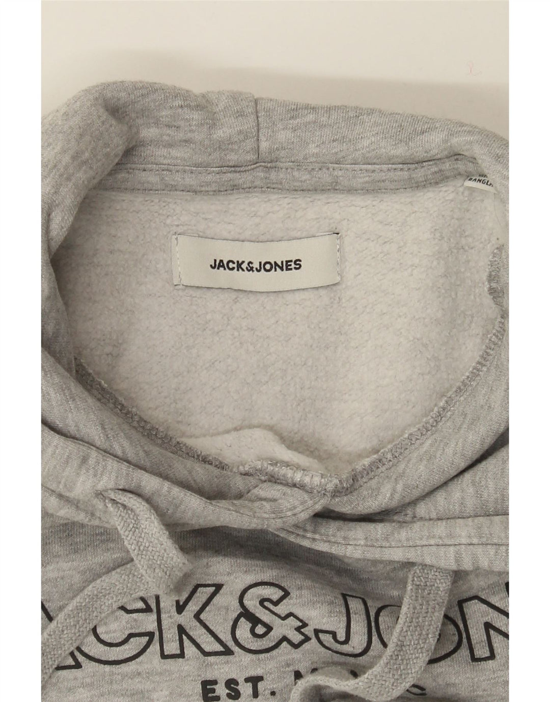 JACK & JONES Mens Graphic Hoodie Jumper Medium Grey Cotton Vintage Jack & Jones and Second-Hand Jack & Jones from Messina Hembry 
