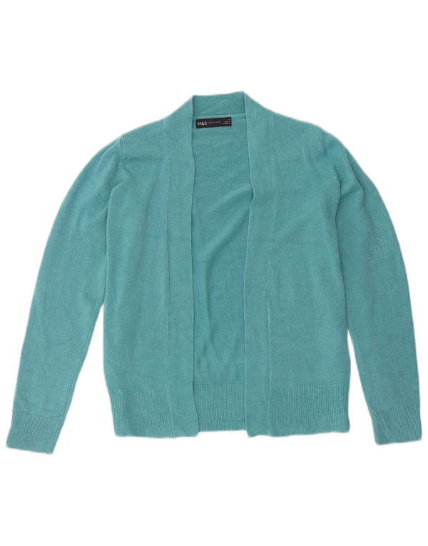 Marks & Spencer Γυναικείο ανοιχτό πουλόβερ ζακέτα UK 10 Small Turquoise Acrylic