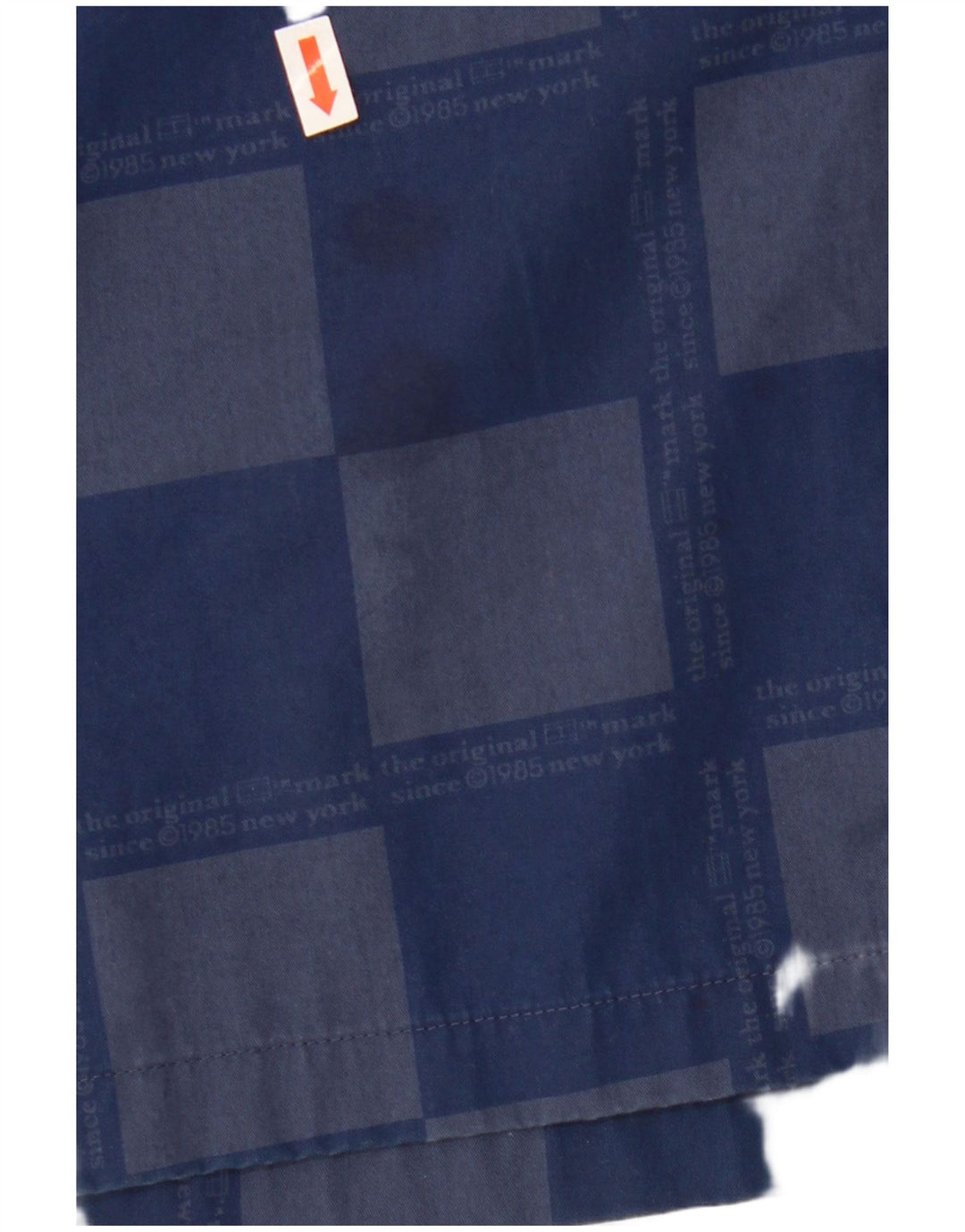 TOMMY HILFIGER Ανδρικό κοντομάνικο πουκάμισο μεγάλο μπλε ναυτικό γεωμετρική βισκόζη