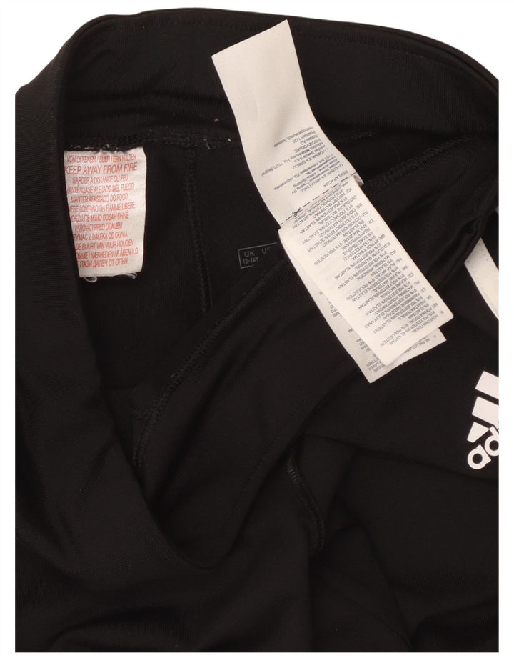 ADIDAS Girls Climalite Leggings 13-14 Years Black Polyester