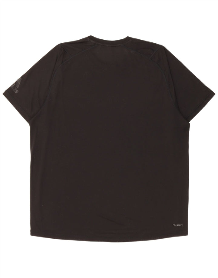 Ανδρικό γραφικό T-Shirt Adidas Climalite Top XL μαύρο πολυεστέρα