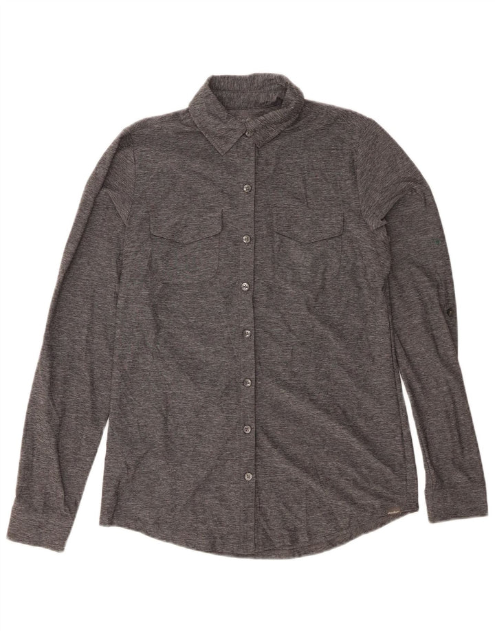 EDDIE BAUER Γυναικείο πουκάμισο UK 6 XS με γκρι φλύκταινες πολυεστέρα