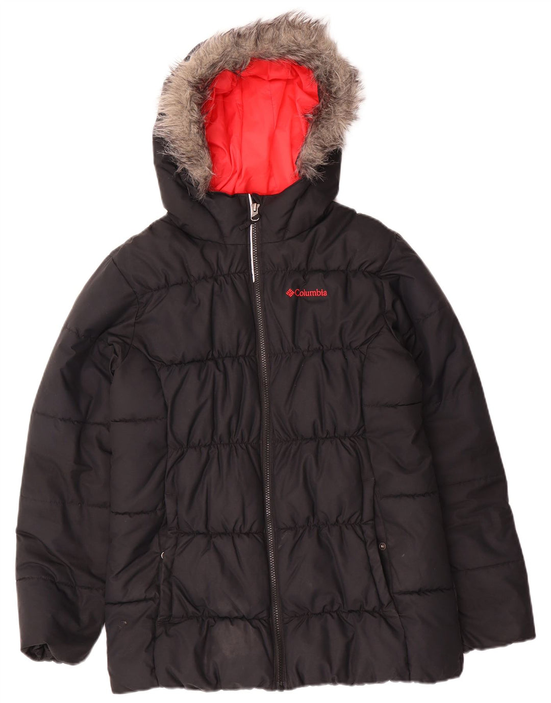 Columbia Γυναικείο μπουφάν με κουκούλα UK 18 XL Μαύρο πολυεστέρα