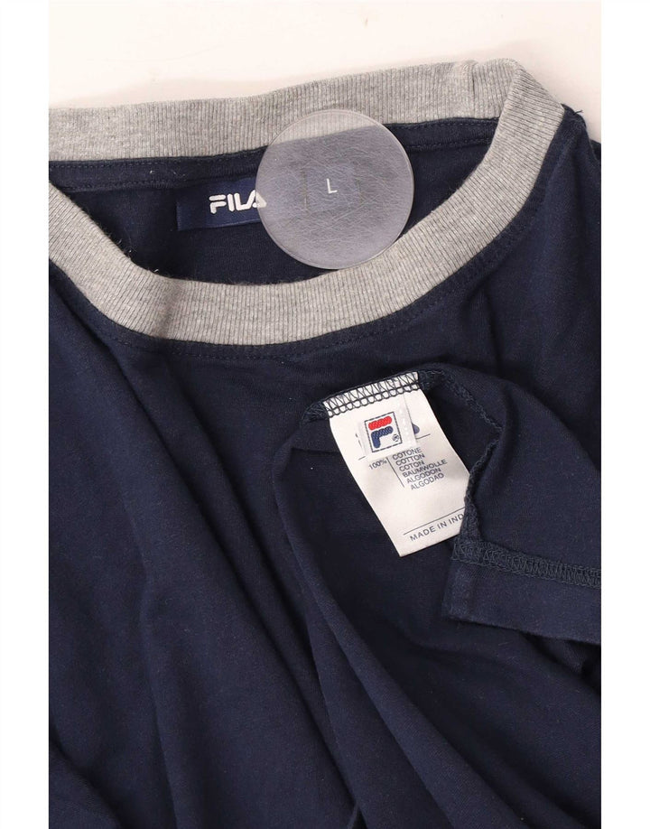 Ανδρικό T-Shirt Fila Top Large Navy Blue από βαμβάκι