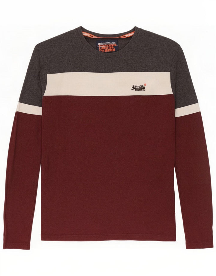 Superdry Ανδρική μπλούζα μακρυμάνικη XL πολύχρωμη χρωματιστή μπλούζα βαμβακερή