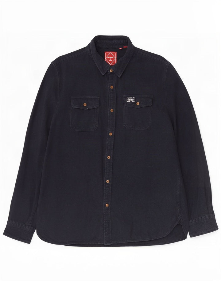 Ανδρικό τζιν πουκάμισο Superdry 2XL Navy Blue Cotton