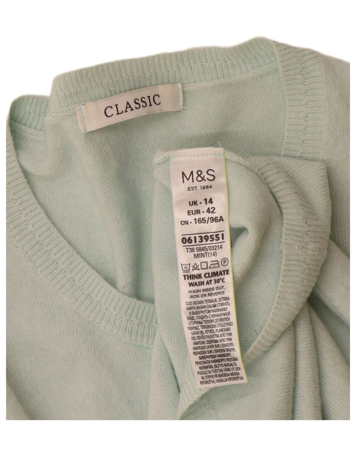 Marks & Spencer Γυναικείο πουλόβερ Classic Cardigan UK 14 Medium Turquoise