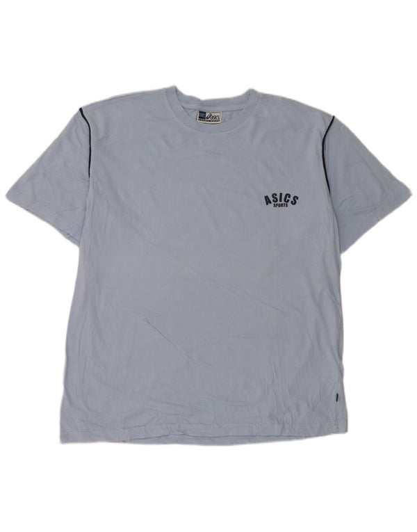 Asics Ανδρικό T-Shirt Top XL Μπλε ριγέ βαμβακερό