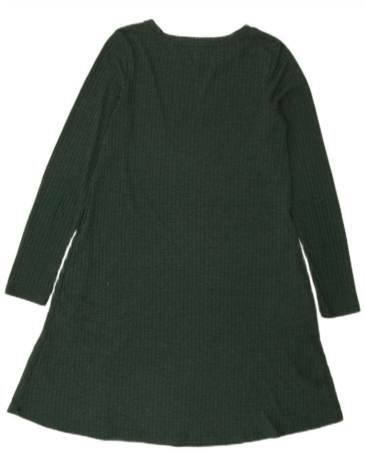 Γυναικείο μακρυμάνικο φόρεμα Marks & Spencer UK 8 Small Green Polyester