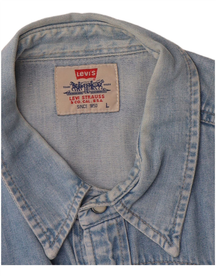Ανδρικό τζιν πουκάμισο Levi's μεγάλο μπλε βαμβακερό