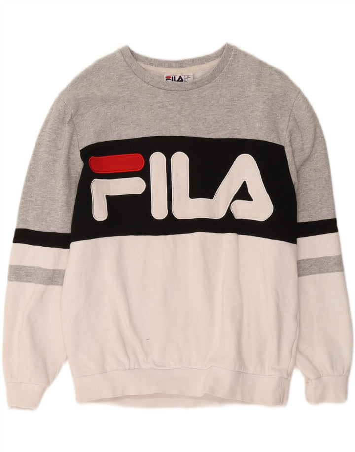 Ανδρικό γραφικό φούτερ Fila Jumper Μικρό γκρι χρώμα, βαμβακερό