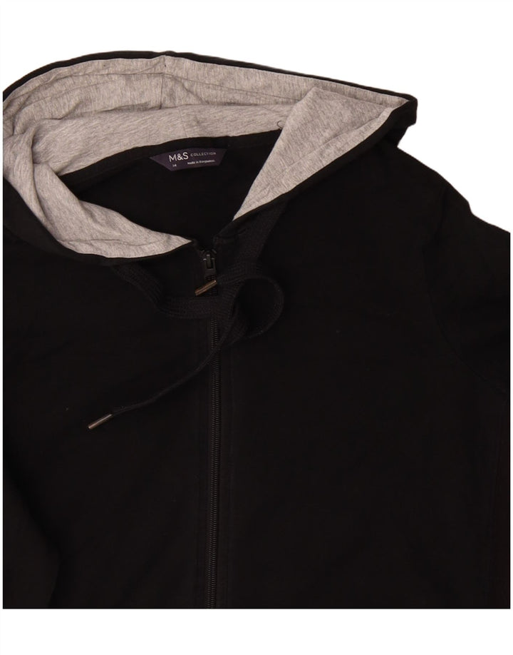 MARKS & SPENCER Γυναικείο πουλόβερ με φερμουάρ UK 14 μεγάλο μαύρο βαμβακερό