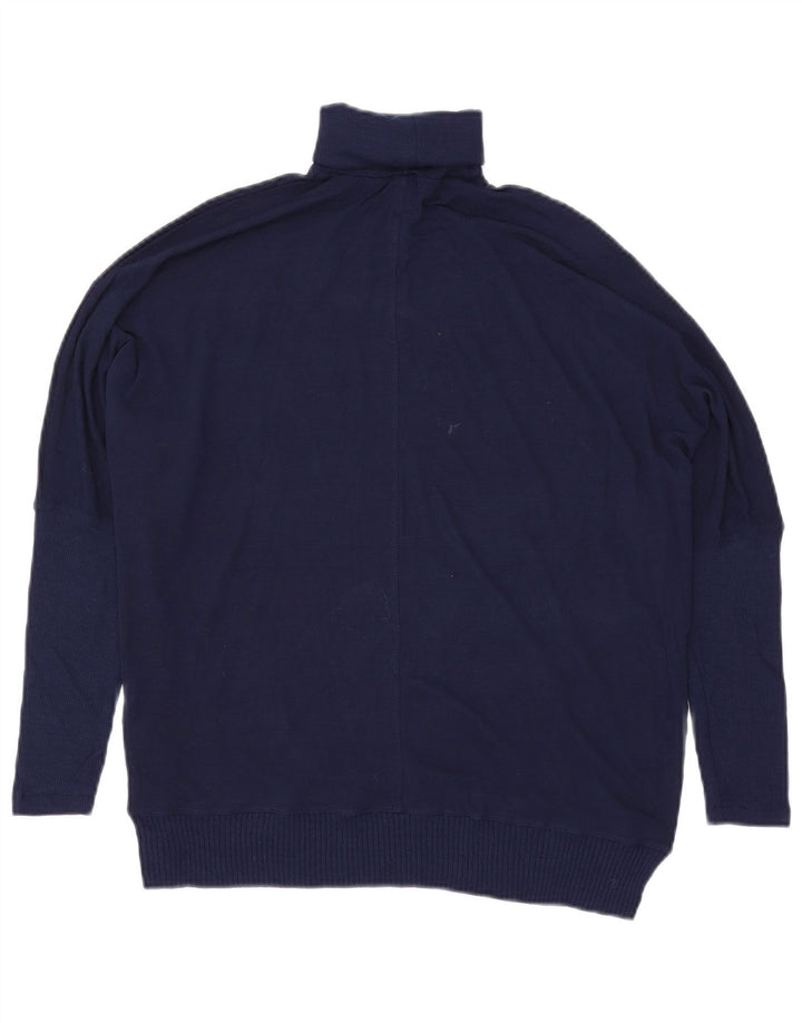 Zara γυναικείο πουλόβερ με ρολό λαιμόκοψη UK 10 Small Navy Blue