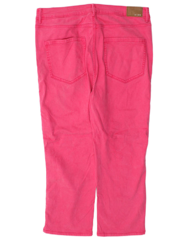 Marks & Spencer Γυναικεία Capri Skinny Jeans UK 16 Large W32 L21 Pink Lyocell