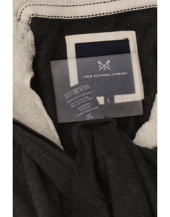 CREW CLOTHING Ανδρικό φούτερ με φερμουάρ Jumper μεγάλο γκρι βαμβακερό