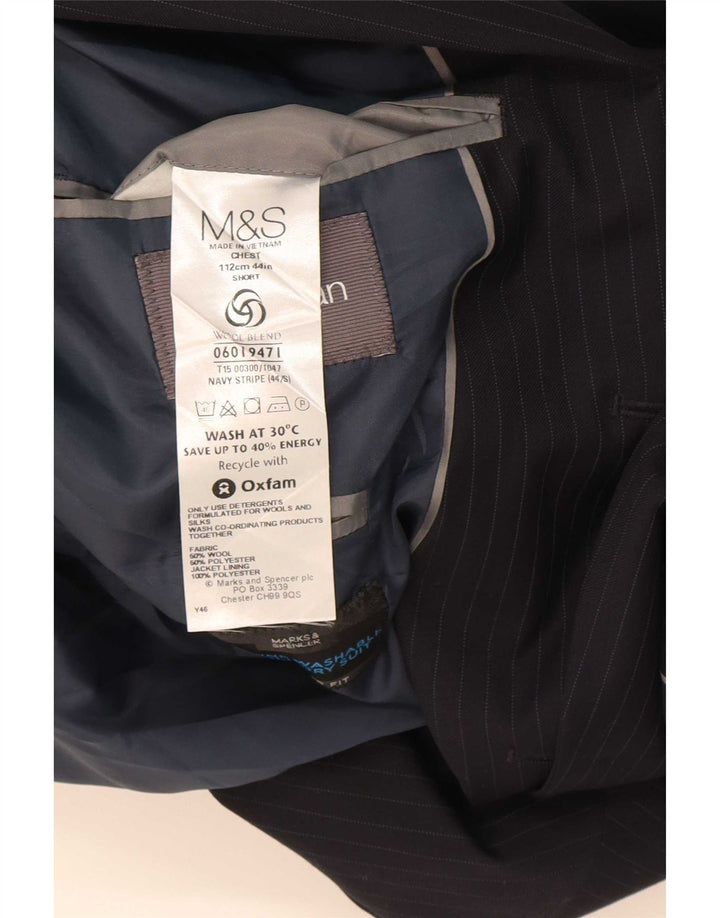 Marks & Spencer Ανδρικό κοντό σακάκι UK 44 XL Navy Blue Pinstripe