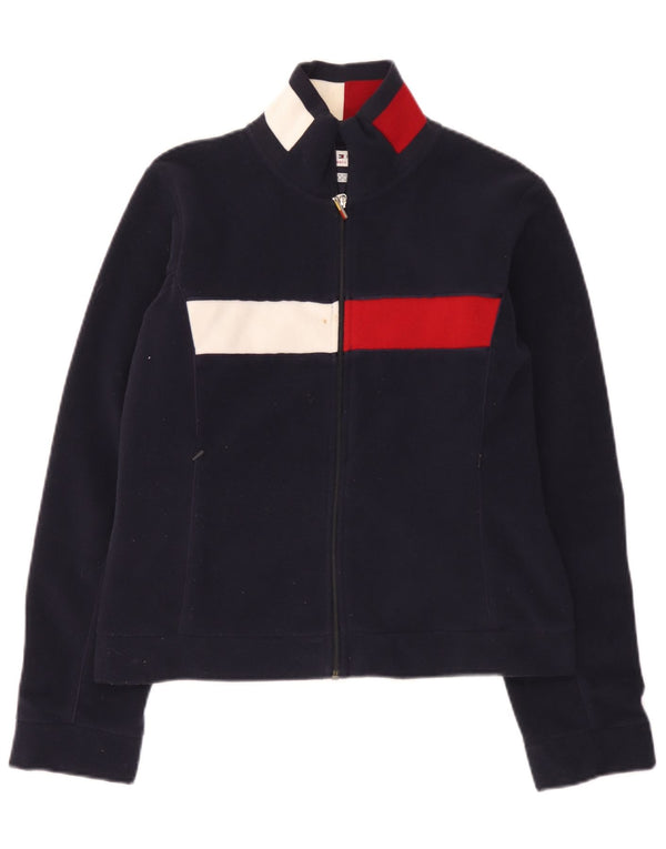 Tommy Hilfiger Γυναικείο Fleece Jacket UK 16 Large Navy Blue Colourblock