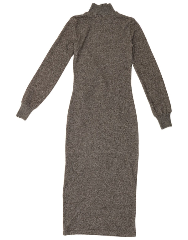 Zara Γυναικείο μακρυμάνικο Maxi Φόρεμα UK 8 Small Grey
