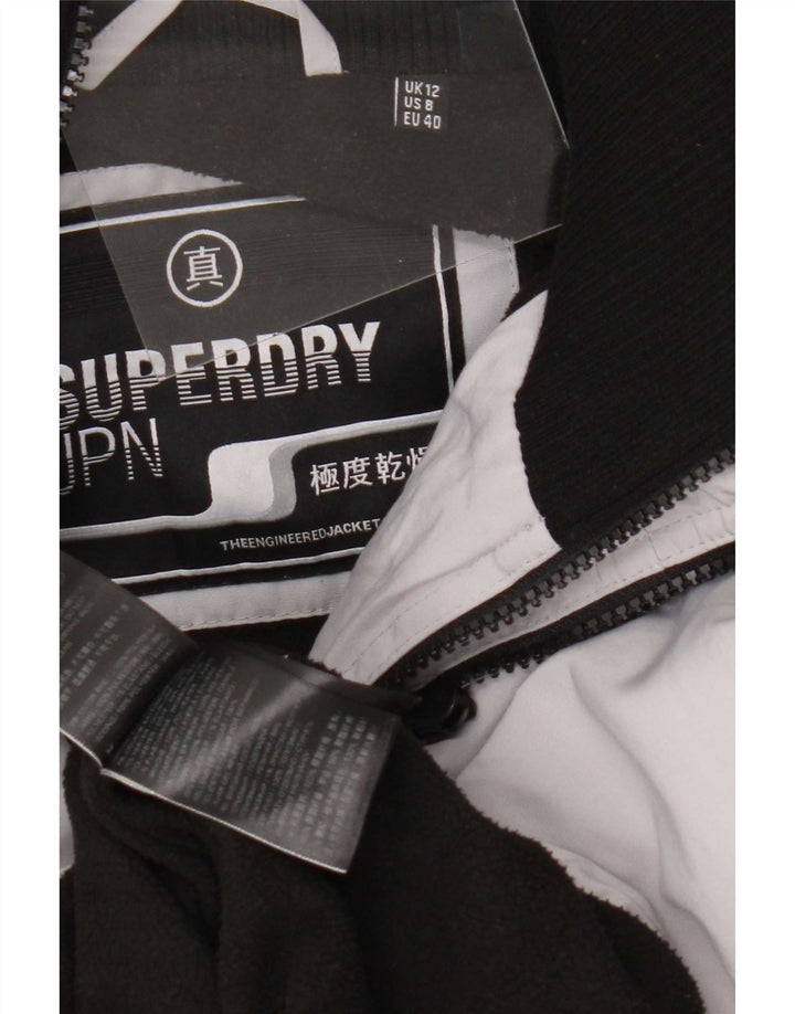 Superdry γυναικείο μπουφάν βροχής με κουκούλα UK 12 Medium Grey Polyester