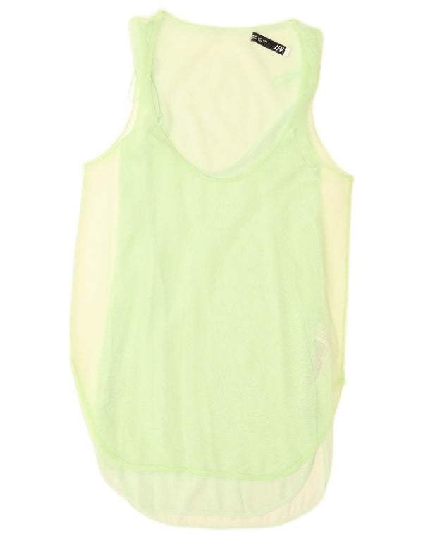 Zara Γυναικείο Αμάνικο Τοπ UK 10 Small Green Polyamide