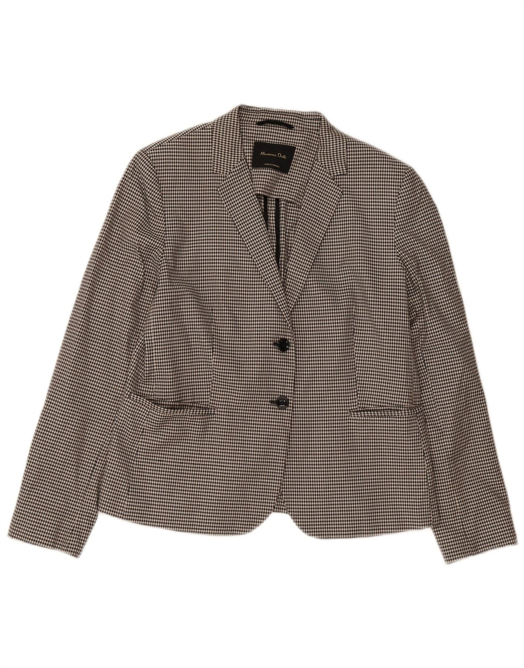 Massimo Dutti Γυναικείο μπουφάν σακάκι με 2 κουμπιά EU 44 XL Μαύρο Houndstooth